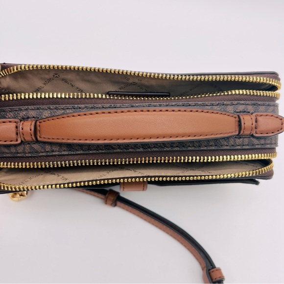 Michael Kors Signature Mid Size Double Zip Top Handle & Crossbody Chain Bag NWT - Picture 10 of 15